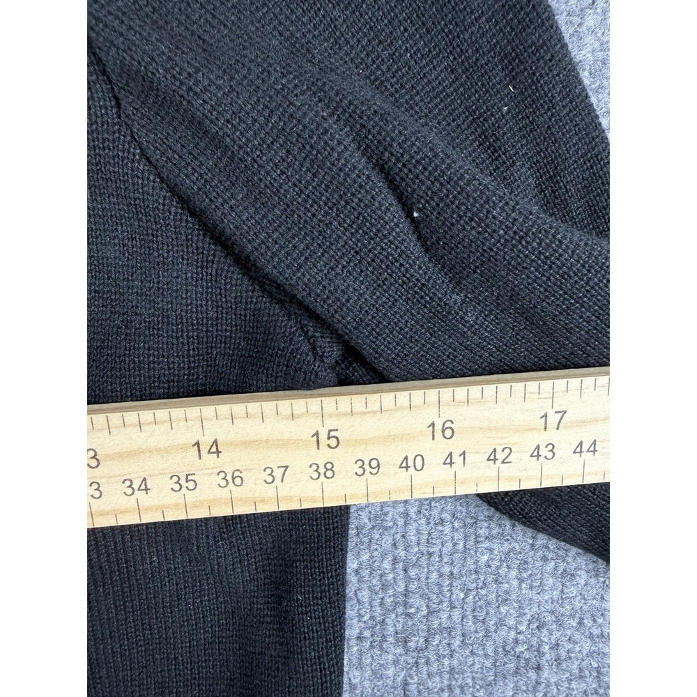 Ann Taylor Cardigan Sweater Womens Petite SP Black Ruffle Button Front Knit - Picture 8 of 10